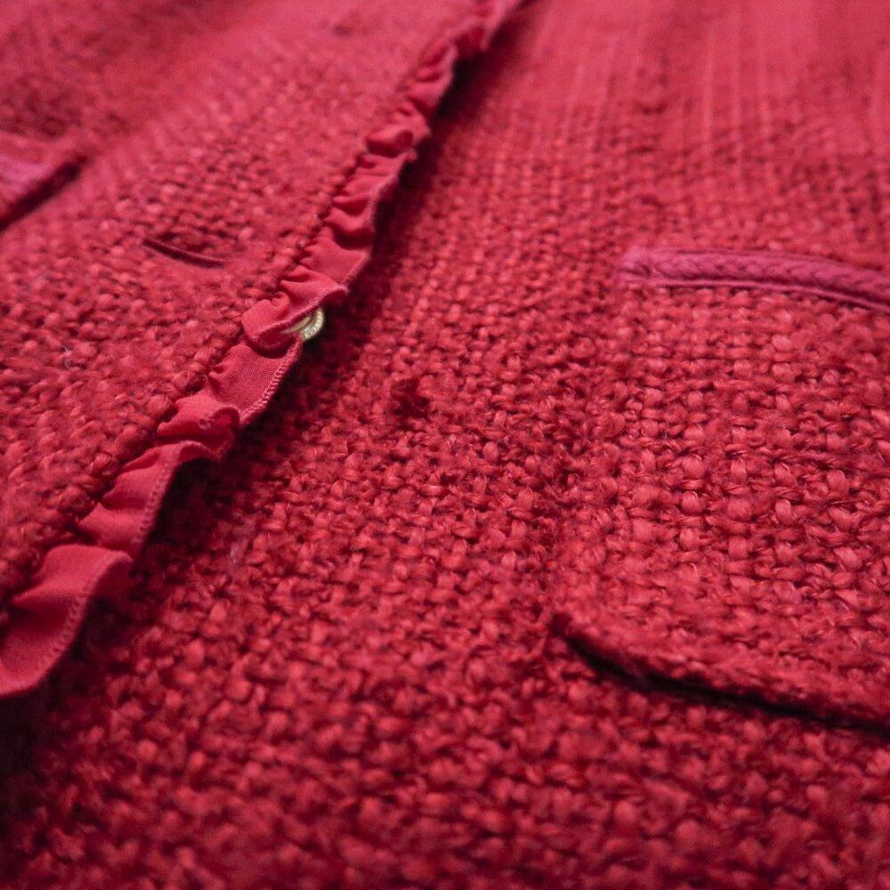 Joan Rivers Red Chanelesque Jacket Size 14 - Picture 11 of 11